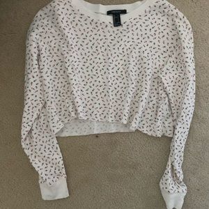 Floral print cropped long sleeve